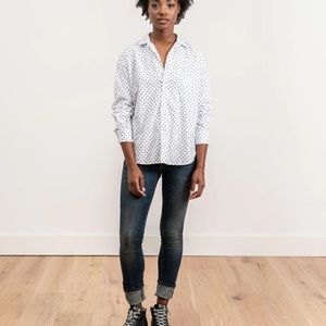 Frank & Eileen eileen shirt - white w/ navy stars